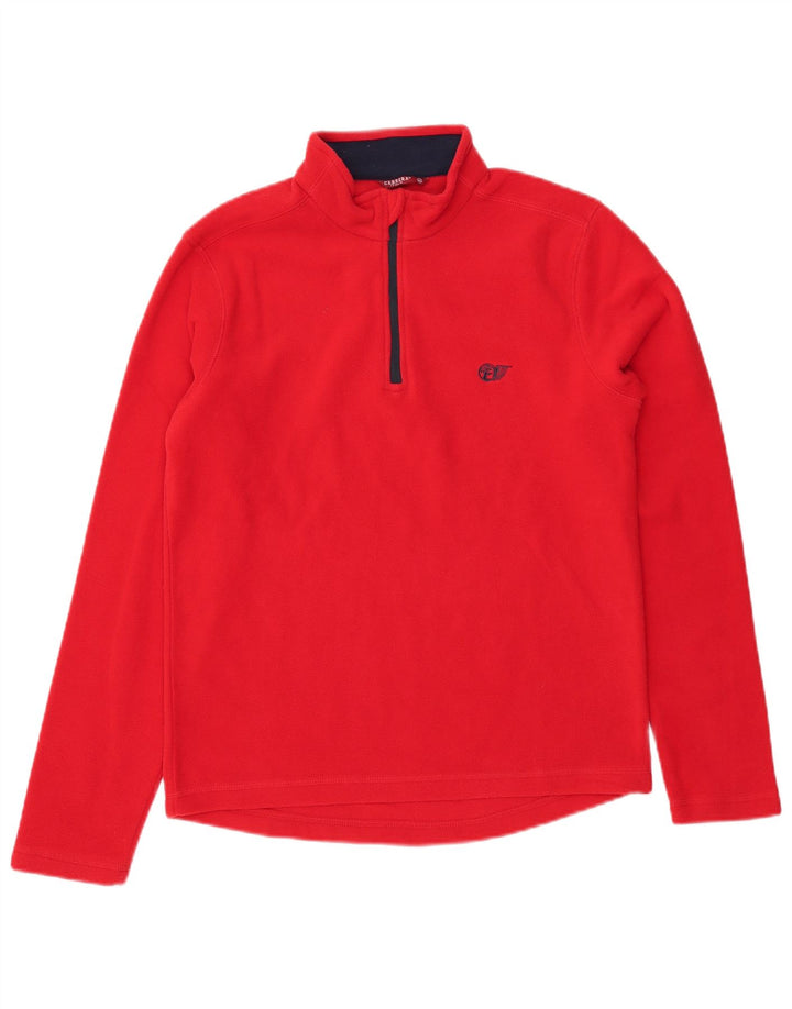 Carrera Jersey de forro polar con cuello y cremallera para hombre Poliéster rojo medio