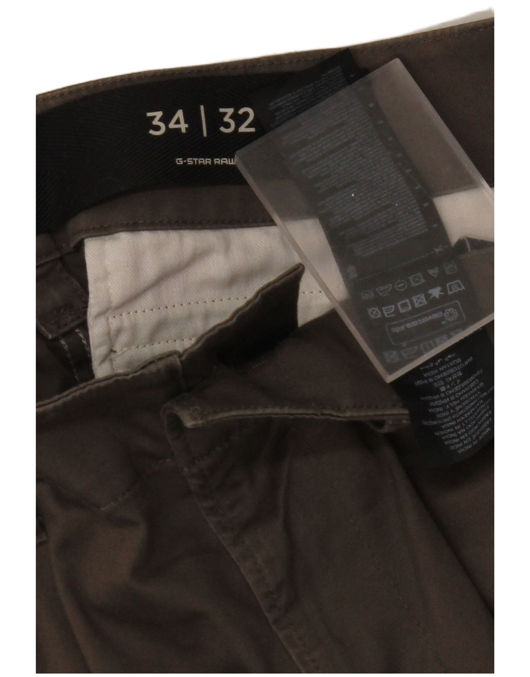 G-STAR Pantalón cargo recto para hombre W34 L32 Algodón caqui