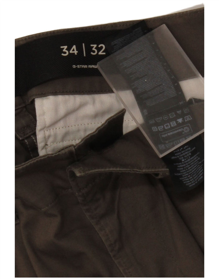 G-STAR Pantalón cargo recto para hombre W34 L32 Algodón caqui