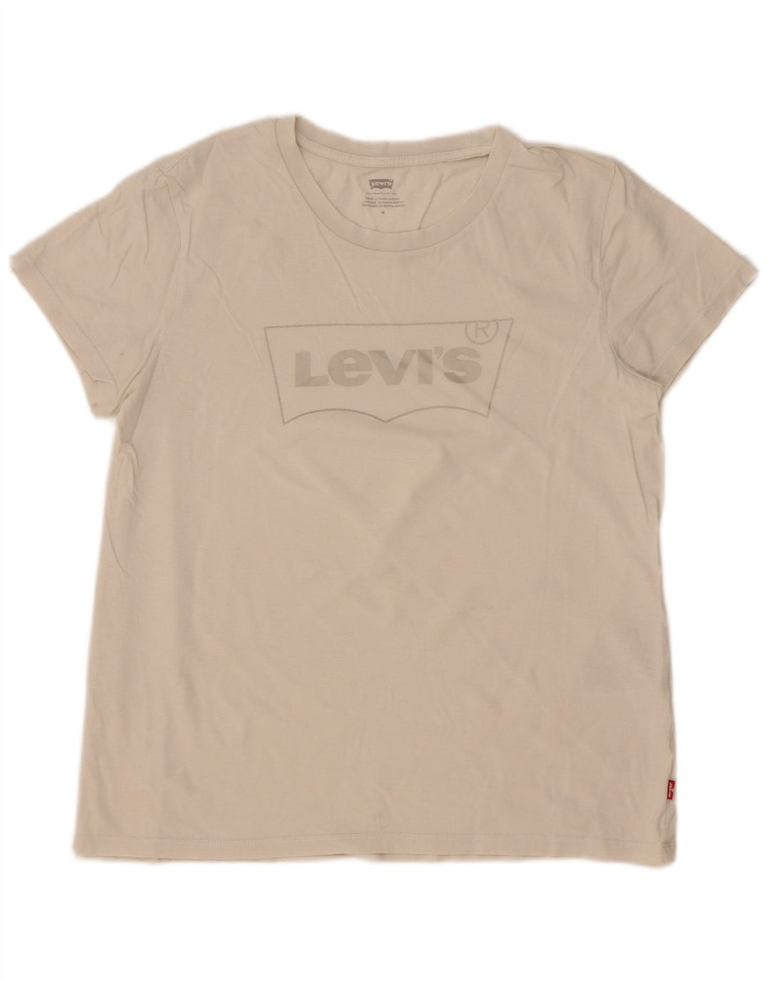 Levi's Camiseta gráfica para mujer Top UK 44 Algodón blanco mediano