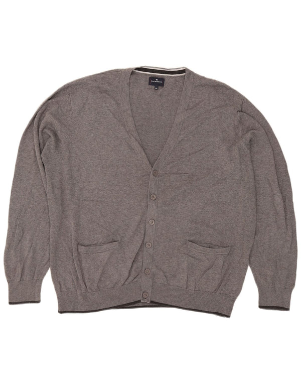 Marks & Spencer - Cárdigan azul para hombre, talla 2XL, algodón moteado gris