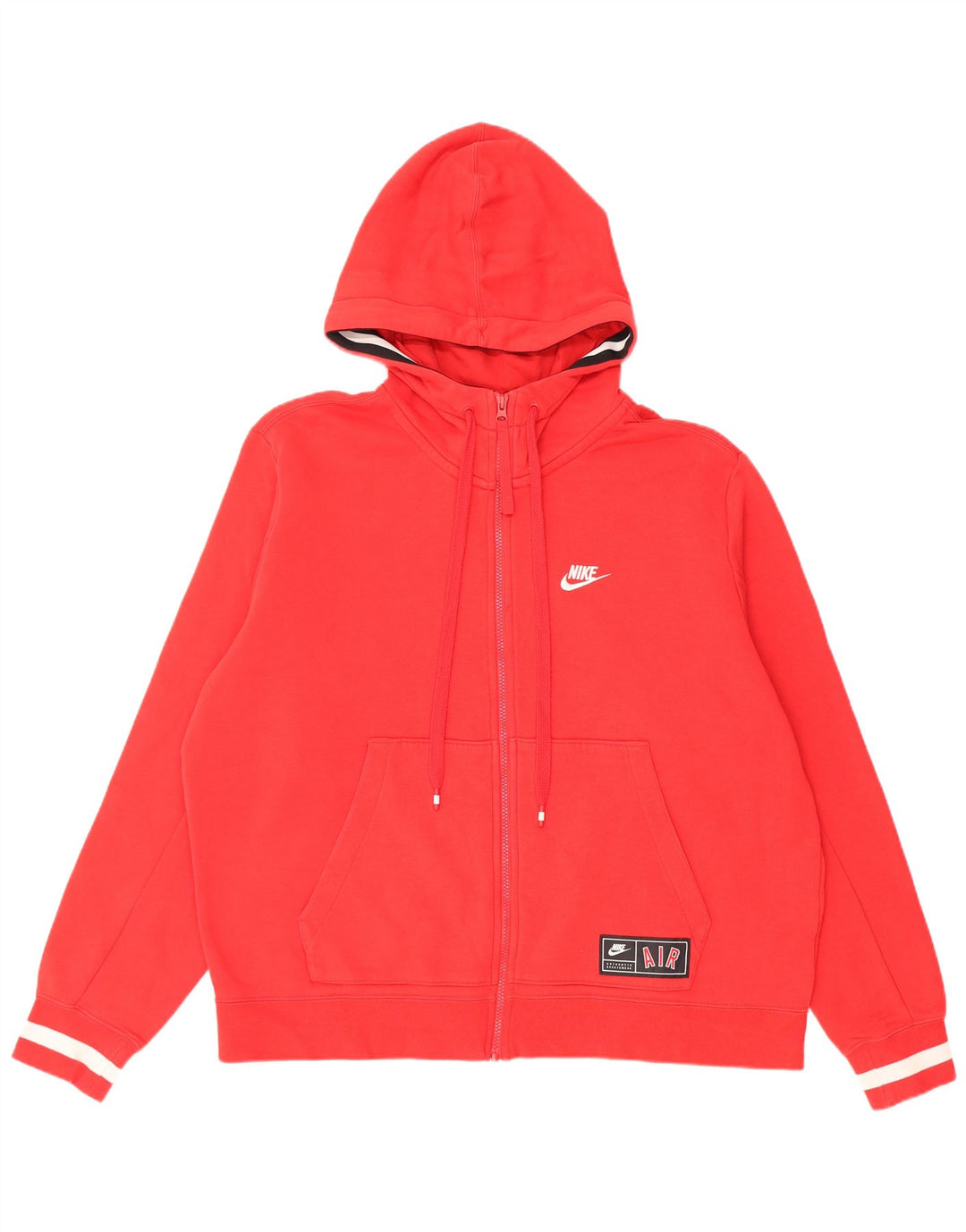 Nike Sudadera con capucha y cremallera gráfica para hombre, talla grande, algodón rojo