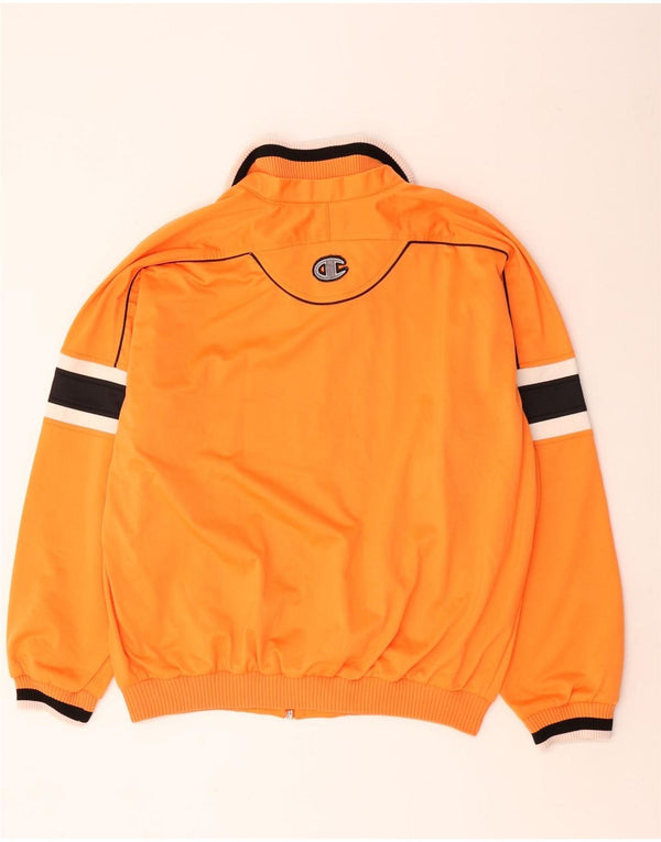 Champion Chaqueta De Chándal Para Hombre Grande Naranja Colorblock Poliéster