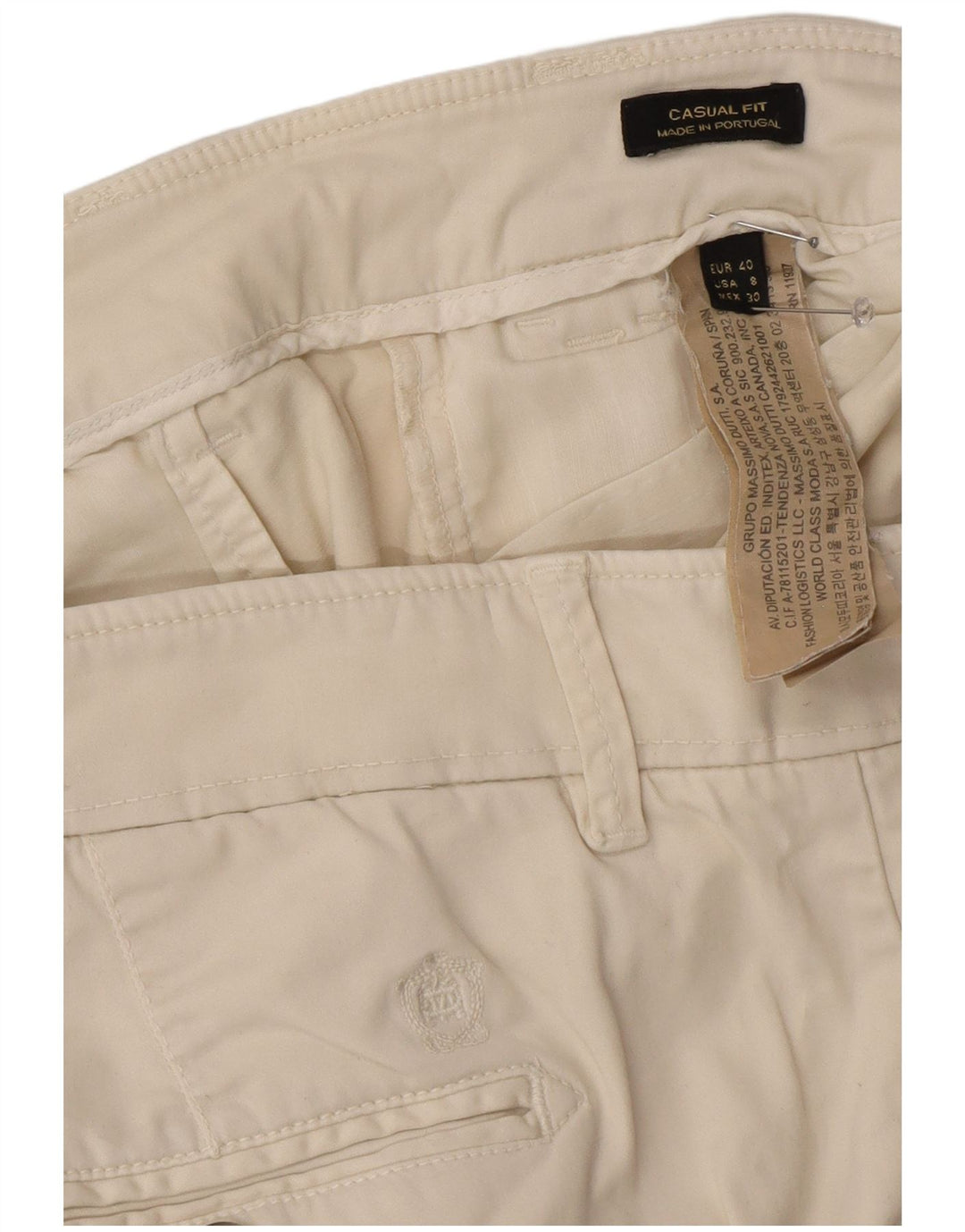Pantalón Chino Massimo Dutti Mujer EU 40 Medium W30 L29 Blanco Roto