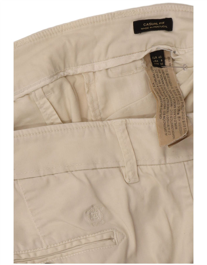 Pantalón Chino Massimo Dutti Mujer EU 40 Medium W30 L29 Blanco Roto