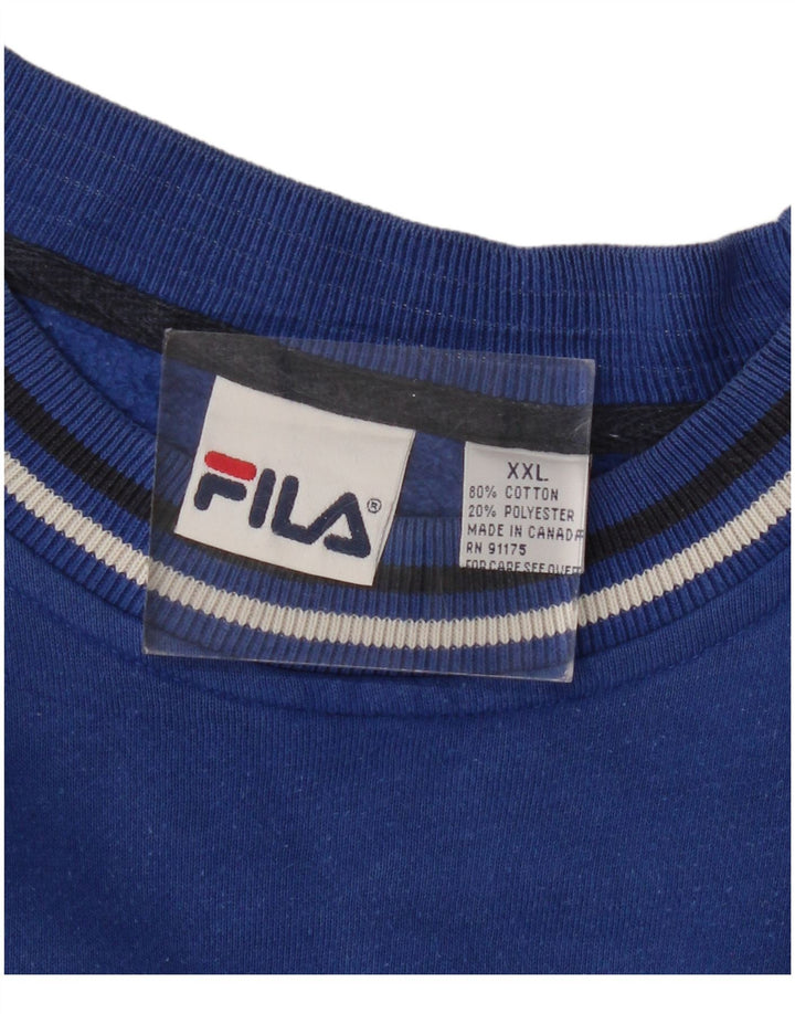 FILA Sudadera gráfica para hombre Jumper 2XL Algodón azul