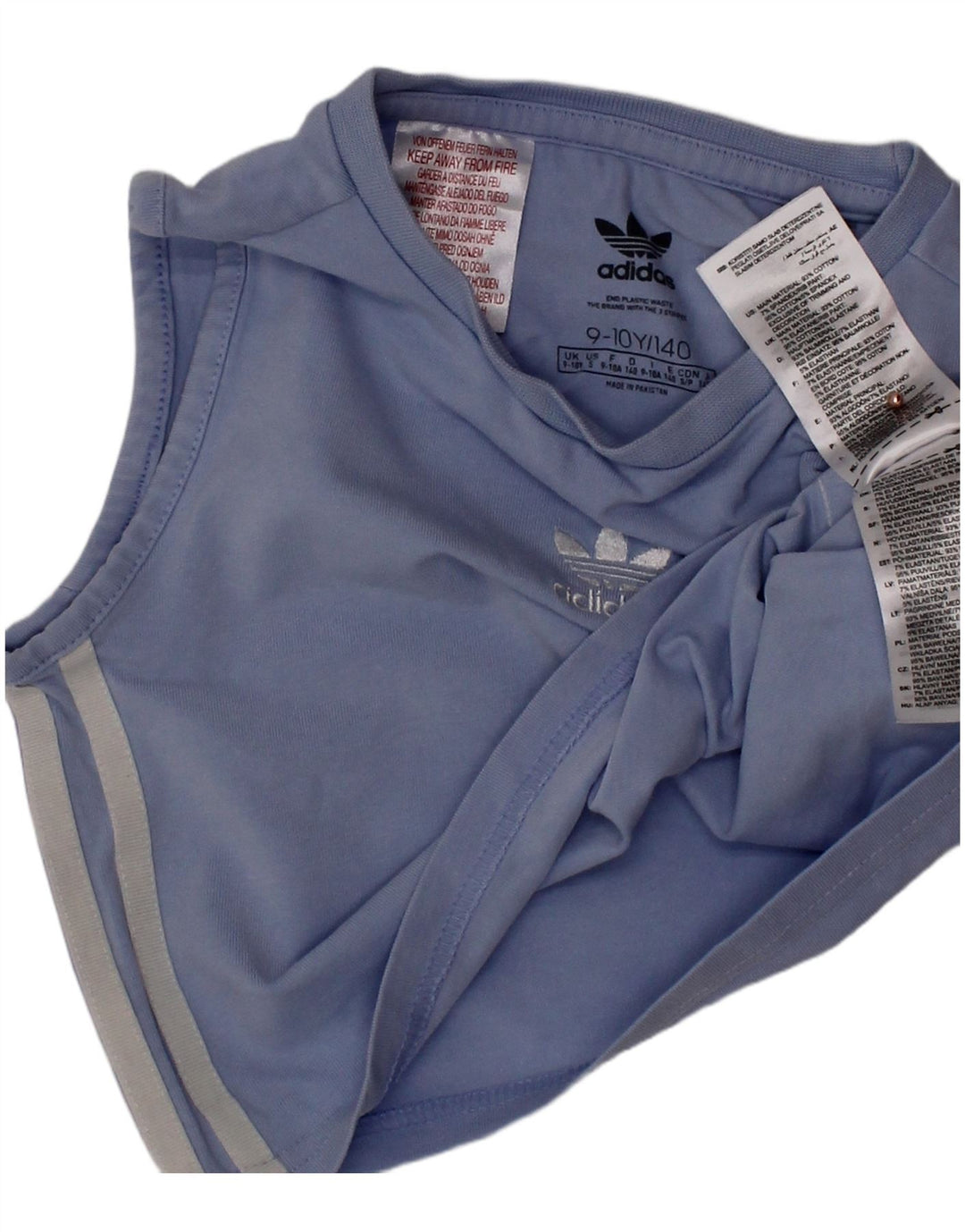 ADIDAS Crop Vest Top Niña 9-10 Años Azul Algodón