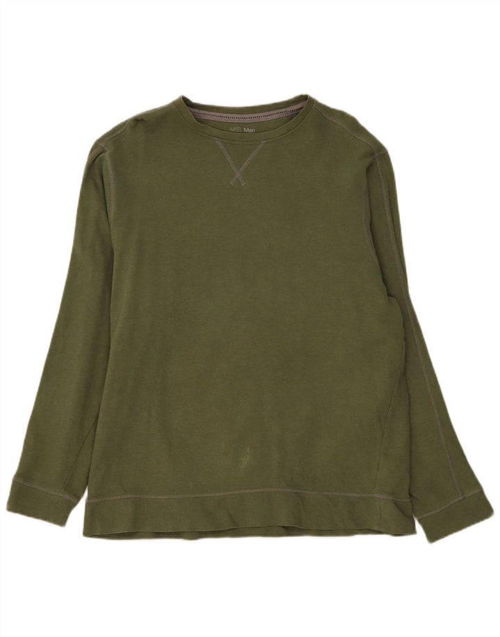 Marks & Spencer Hombre Sudadera Jumper XL Caqui Algodón