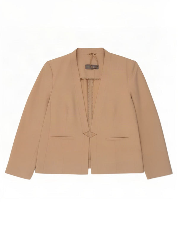 Marks & Spencer Chaqueta tipo blazer abierta para mujer UK 20 2XL Poliéster beige