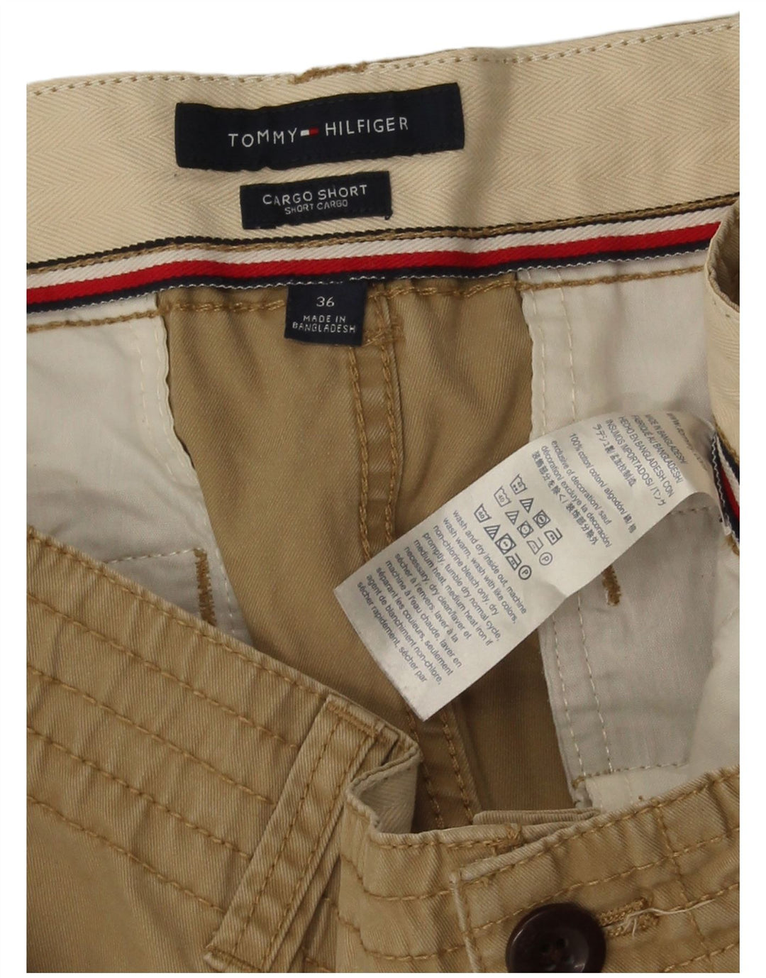 Tommy Hilfiger Pantalones cortos cargo para hombre W36 Algodón beige grande