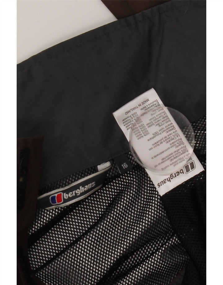 Berghaus Chaqueta impermeable con capucha para mujer UK 46 Large Nylon marrón