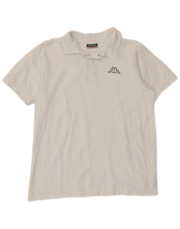 Polo Kappa Hombre Algodón Blanco Mediano