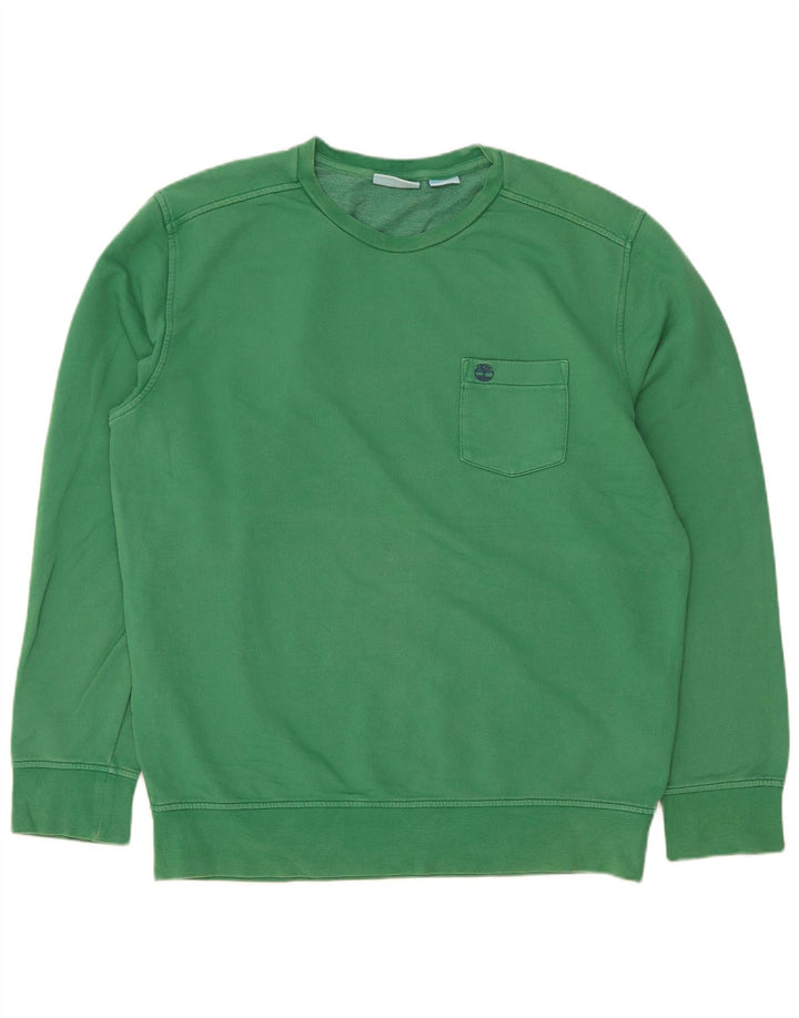Timberland Hombre Sudadera Jumper Grande Algodón Verde