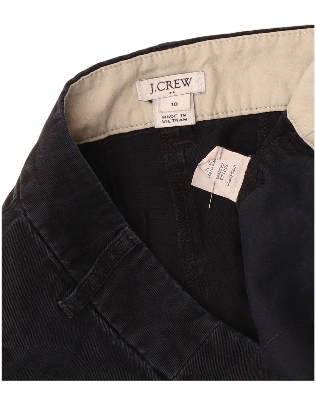 J. Crew Pantalones cortos chinos para mujer US 10 Large W34 Algodón negro