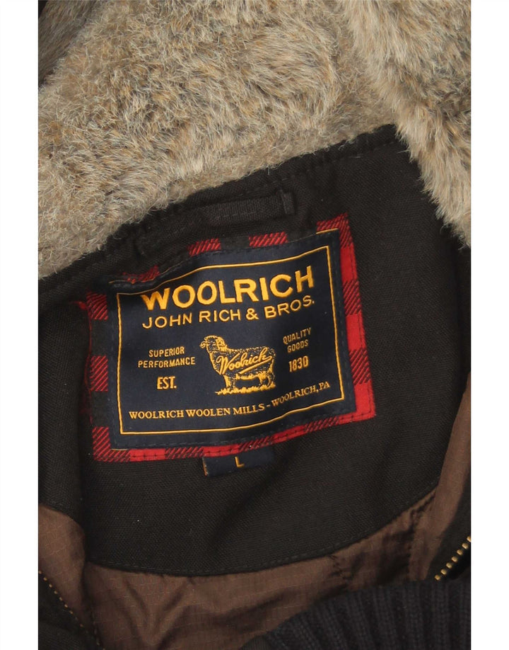 Woolrich Chaqueta bomber acolchada con capucha para hombre UK 40 Large Poliamida negra
