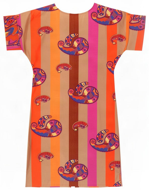Vestido básico vintage para mujer ES 42 Mediano Rayas multicolor