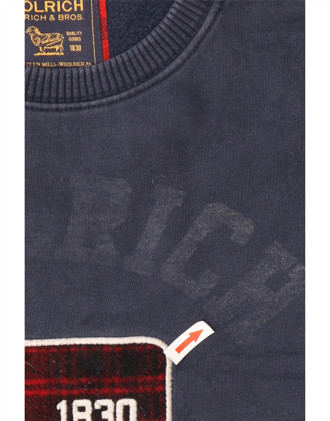 Woolrich Hombre Sudadera Gráfica Jumper Large Azul Marino Algodón