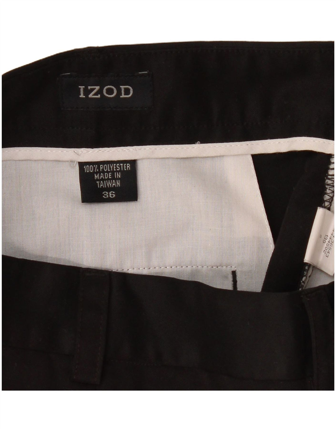 Izod Mens Pegged Chino Shorts W36 Grande Poliéster Negro