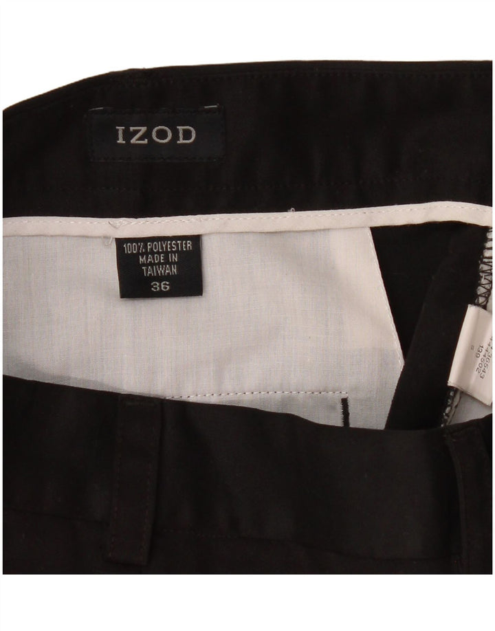 Izod Mens Pegged Chino Shorts W36 Grande Poliéster Negro