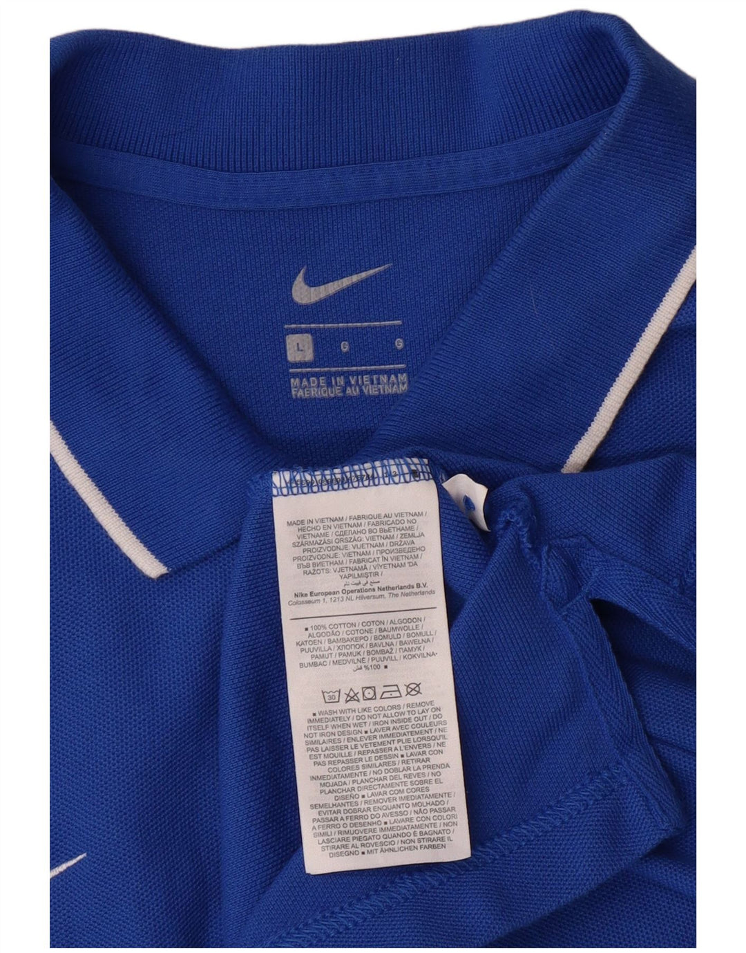 Nike Polo de ajuste regular para hombre, talla grande, algodón azul