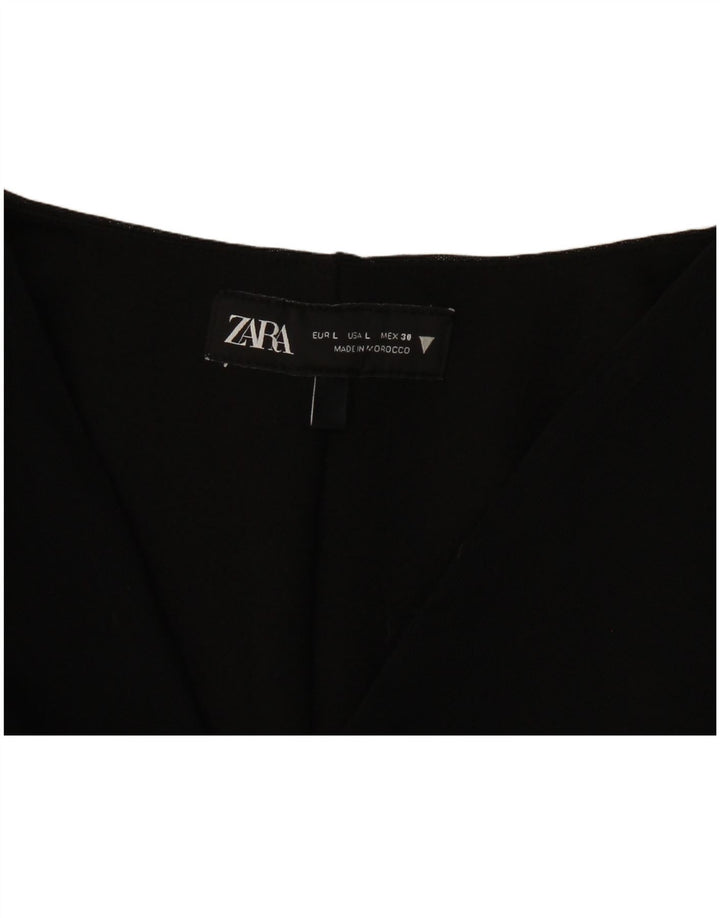 Zara Body de Manga Larga para Mujer UK 44 Grande Negro