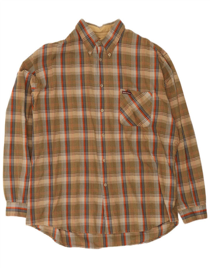 Marlboro Classics Camisa de franela para hombre 2XL Algodón a cuadros marrón