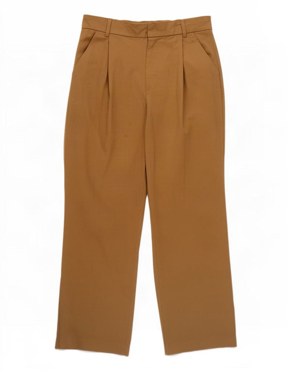 Zara Mujer Pantalón Casual Recto Mediano W28 L30 Marrón Poliéster