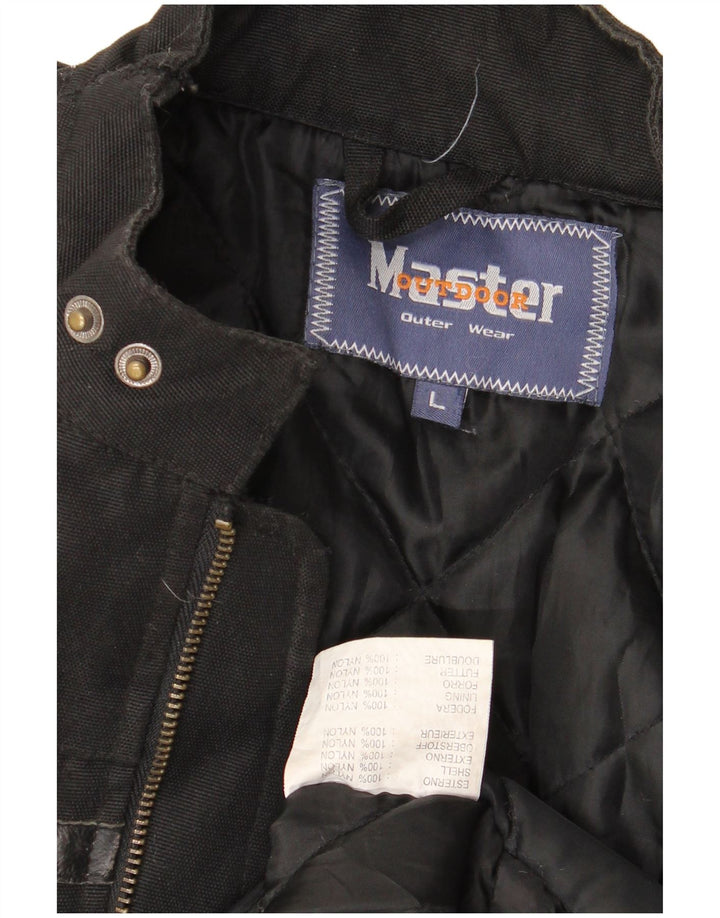 Master Chaqueta motera gráfica para hombre UK 40 Large Nylon negro