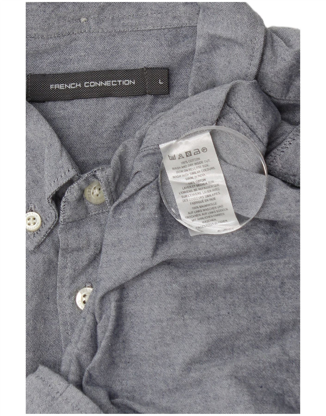 Camisa para hombre French Connection Grande de algodón azul