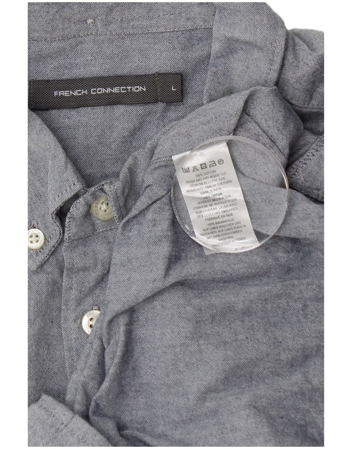 Camisa para hombre French Connection Grande de algodón azul