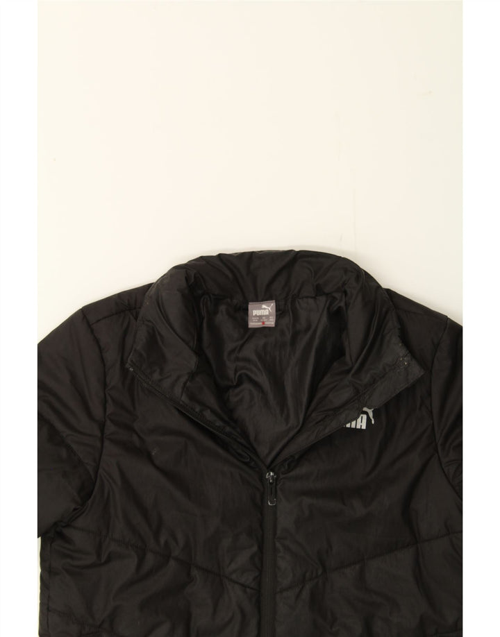 PUMA Boys Padded Jacket 11-12 Years Black Polyester Vintage Puma and Second-Hand Puma from Messina Hembry 