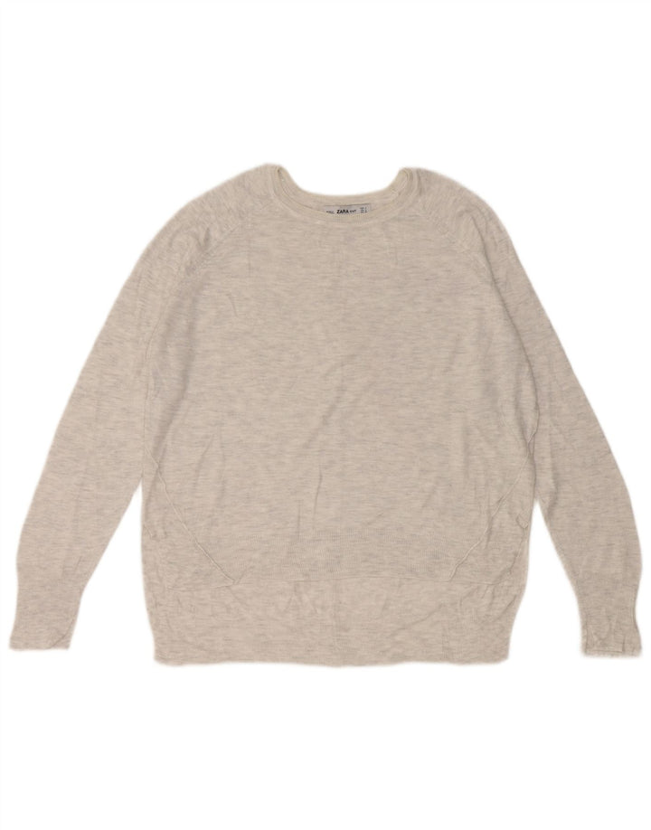 Zara - Jersey con cuello barco para mujer, talla 40, color gris medio