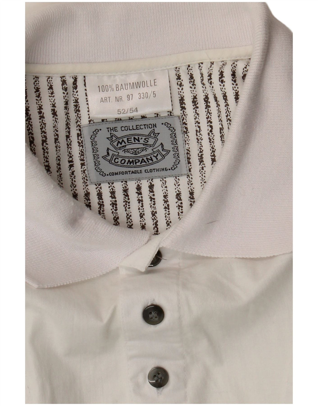 Vintage hombres manga corta pullover camisa IT 52/54 grande blanco a rayas