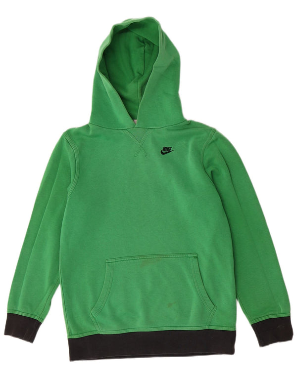 Nike - Sudadera con capucha para niños, talla grande, color verde, algodón, 12-13 años