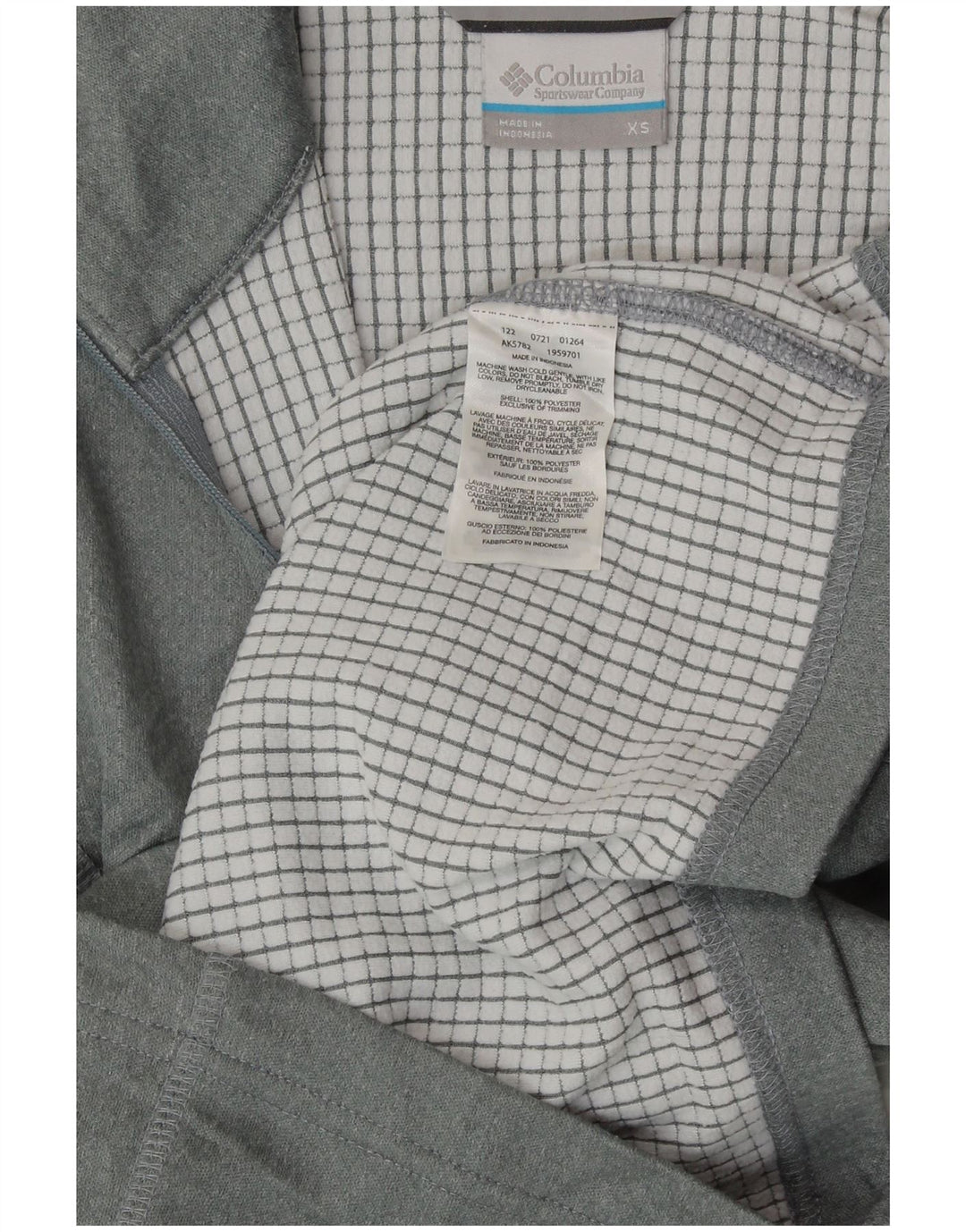 COLUMBIA Jersey de chándal con cuello y cremallera Omni-Wick para hombre Top XS Poliéster gris