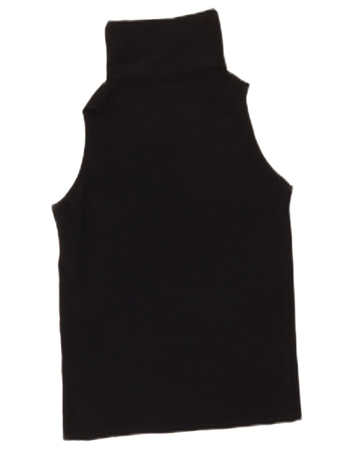 Zara Mujer Crop Vest Top UK 42 Medium Viscosa Negra