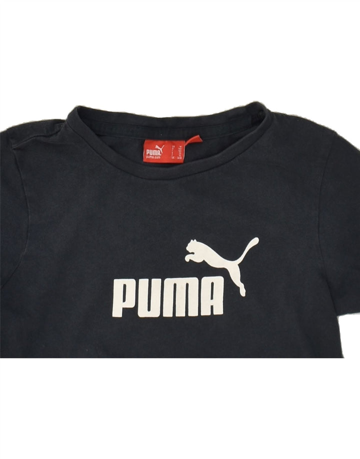 PUMA Boys Graphic T-Shirt Top 9-10 Years Medium  Navy Blue Cotton | Vintage Puma | Thrift | Second-Hand Puma | Used Clothing | Messina Hembry 