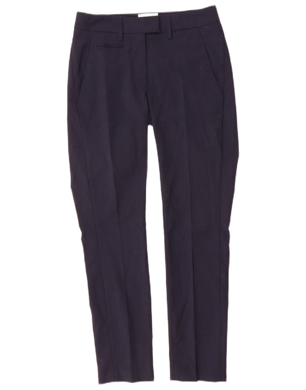 Pantalón De Traje Slim Dondup Mujer W25 L27 Poliéster Azul Marino