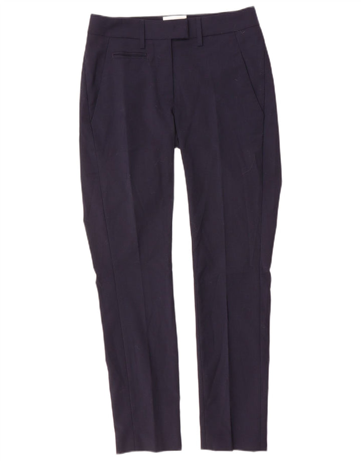 Pantalón De Traje Slim Dondup Mujer W25 L27 Poliéster Azul Marino
