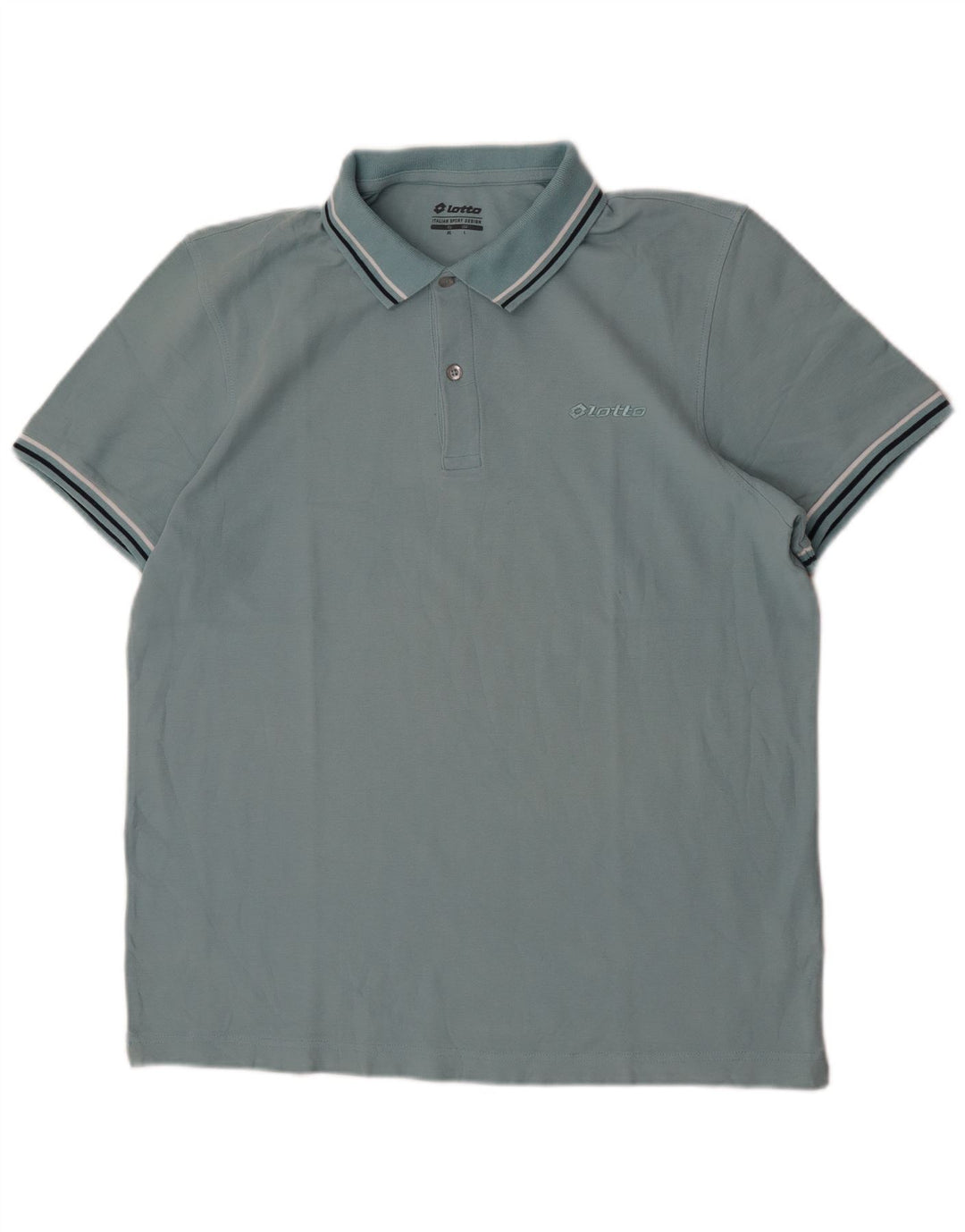 Polo Lotto Hombre Grande Azul Algodón