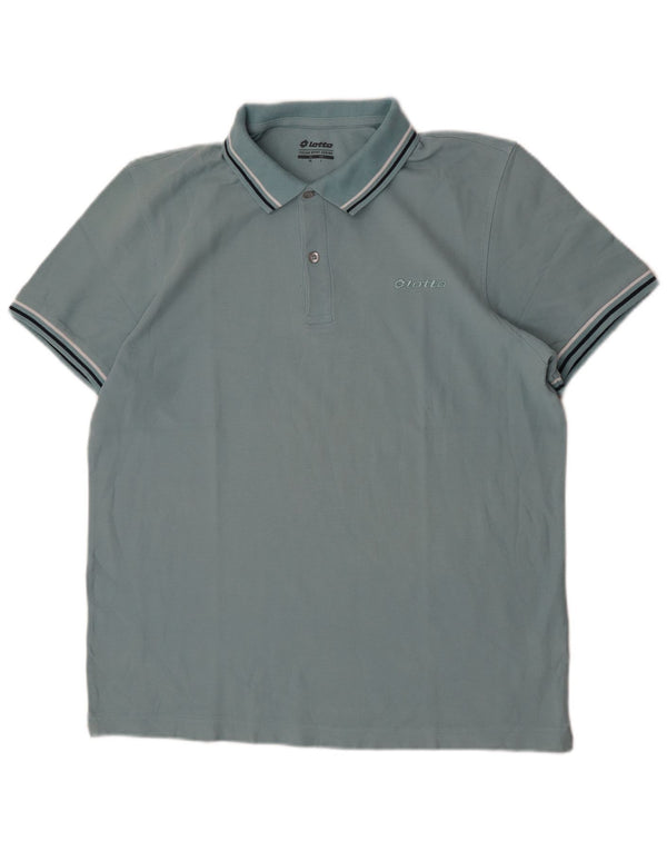 Polo Lotto Hombre Grande Azul Algodón
