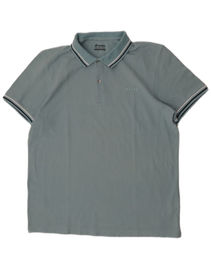 Polo Lotto Hombre Grande Azul Algodón