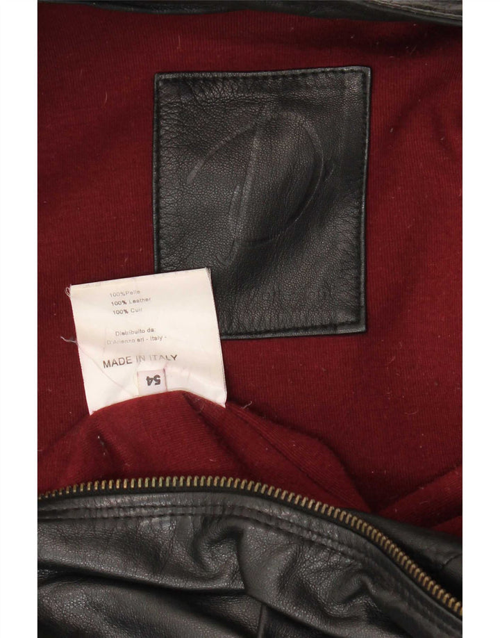 Chaqueta de cuero vintage para hombre IT 54 XL Negro