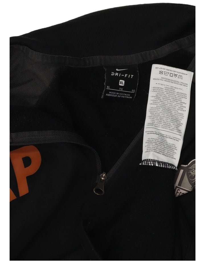 NIKE Hombre Dri Fit Graphic Pullover Chándal Top XL Negro Colorblock