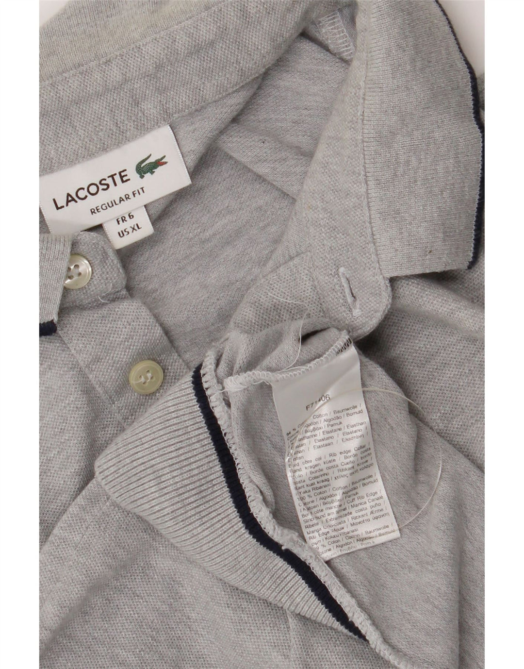 Polo Lacoste Hombre Regular Fit Talla 6 XL Algodón Gris