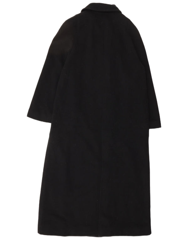 Abrigo vintage de mujer de doble botonadura IT 44 Lana negra mediana