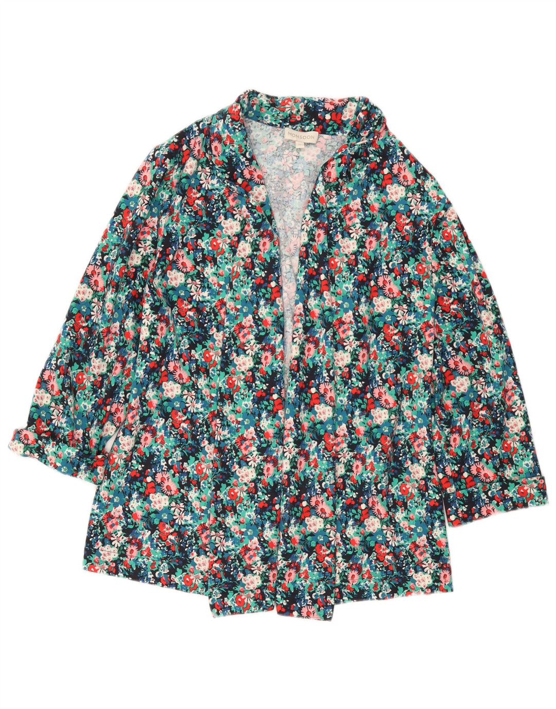 MONSOON Chaqueta tipo blazer abierta para mujer UK 40 Mediana Multicolor Floral
