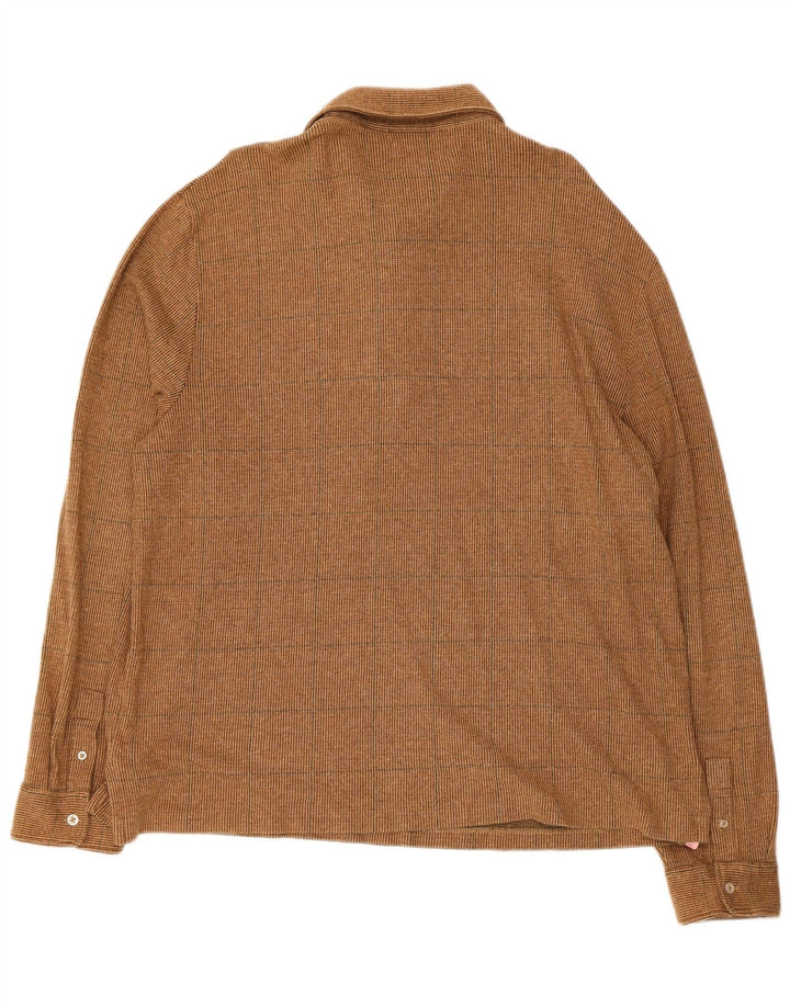 POLO RALPH LAUREN Camisa de franela tipo jersey para hombre XL Algodón a cuadros marrón