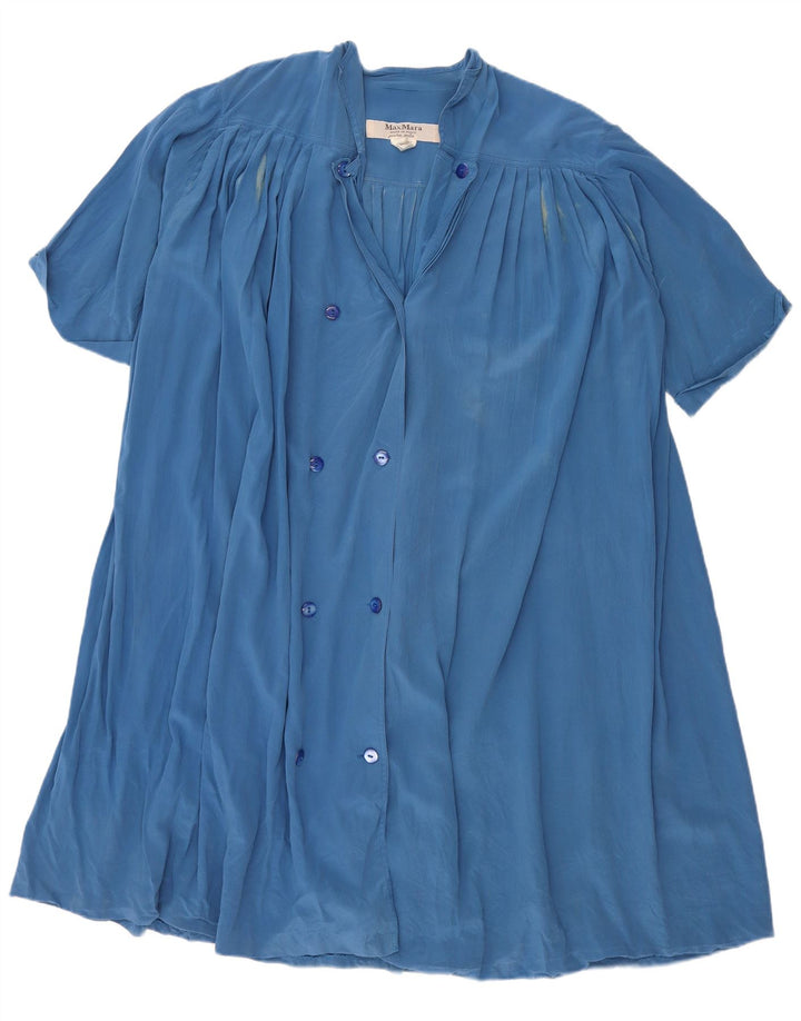 MAX MARA Vestido camisero de manga corta extragrande para mujer UK 40 Azul medio