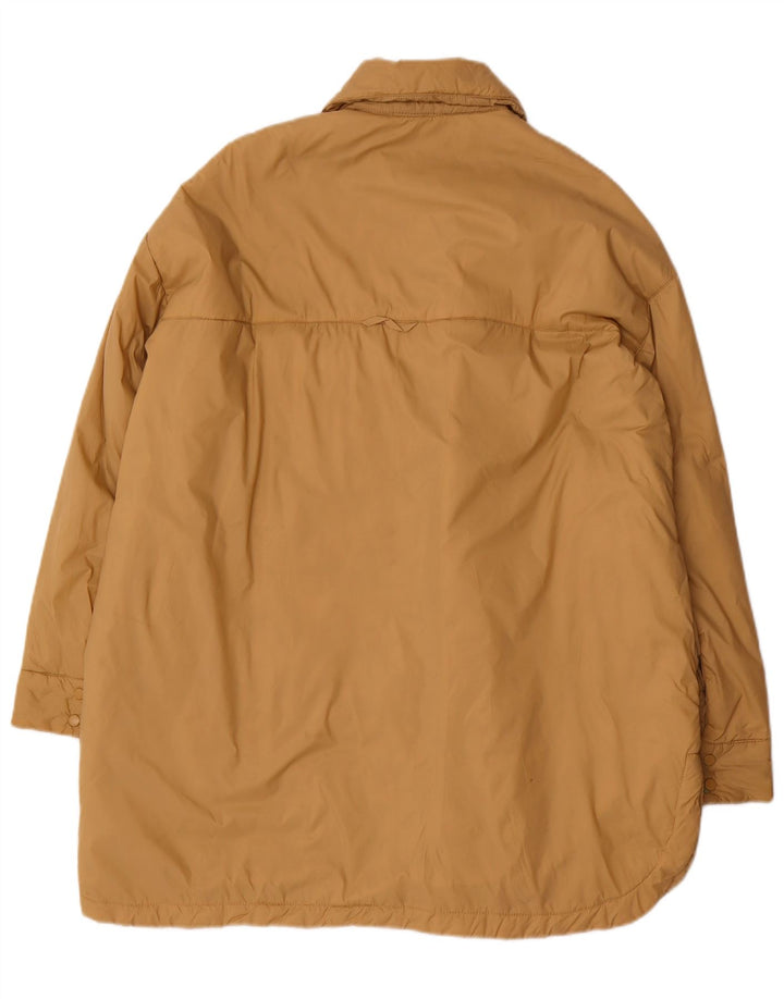 Zara Mujer Abrigo Acolchado Extragrande UK 10 Small Beige Poliéster